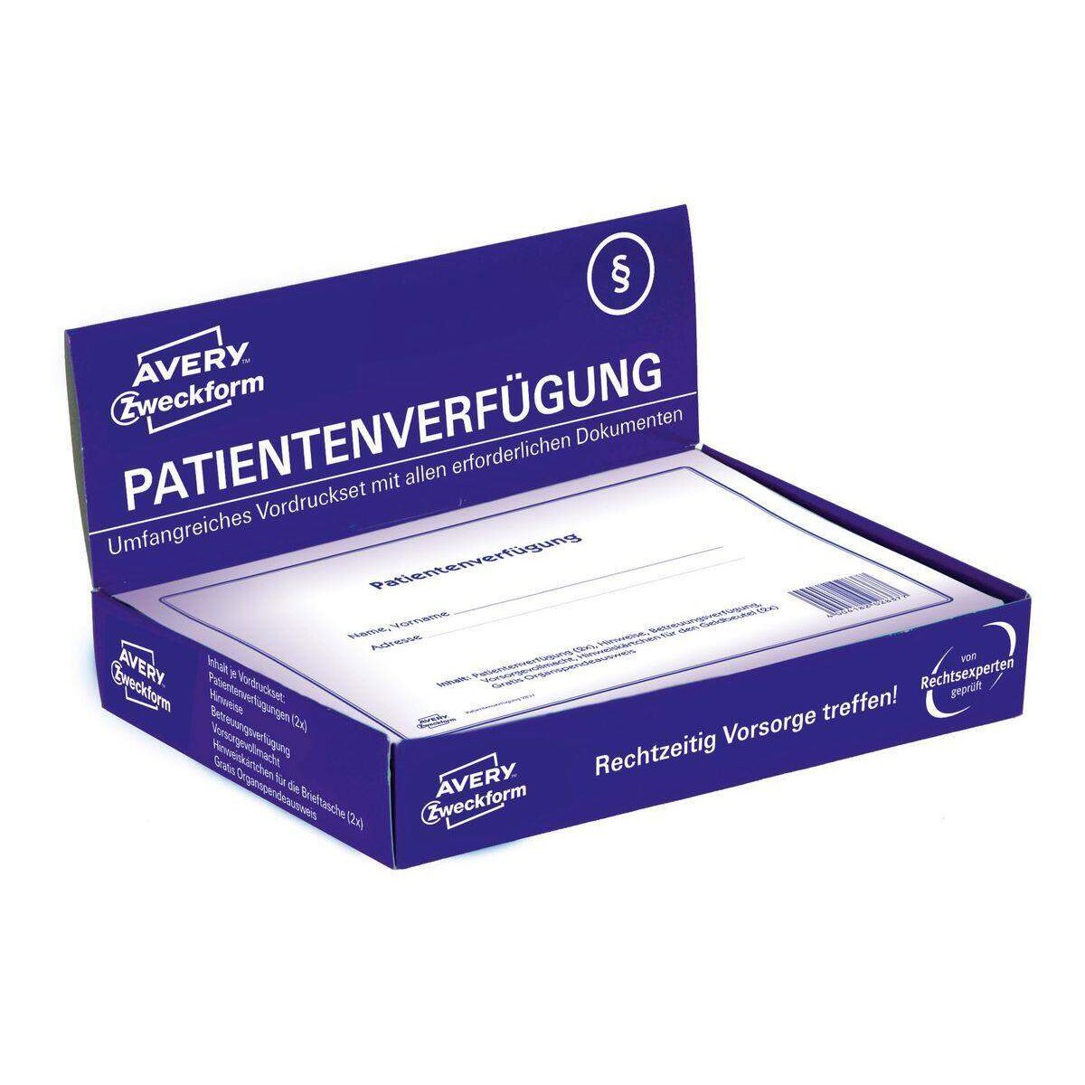 Avery Zweckform 2837 Patientenverfügung, umfangreiches Vordruckset, 220x163mm