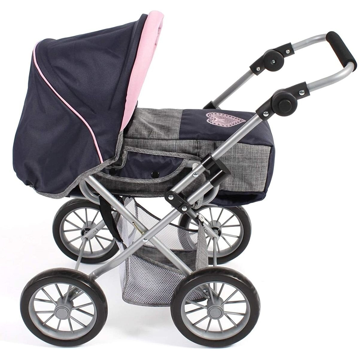 Bayer Chic 2000 Kombi-Puppenwagen "LENI" Melange grau-navy