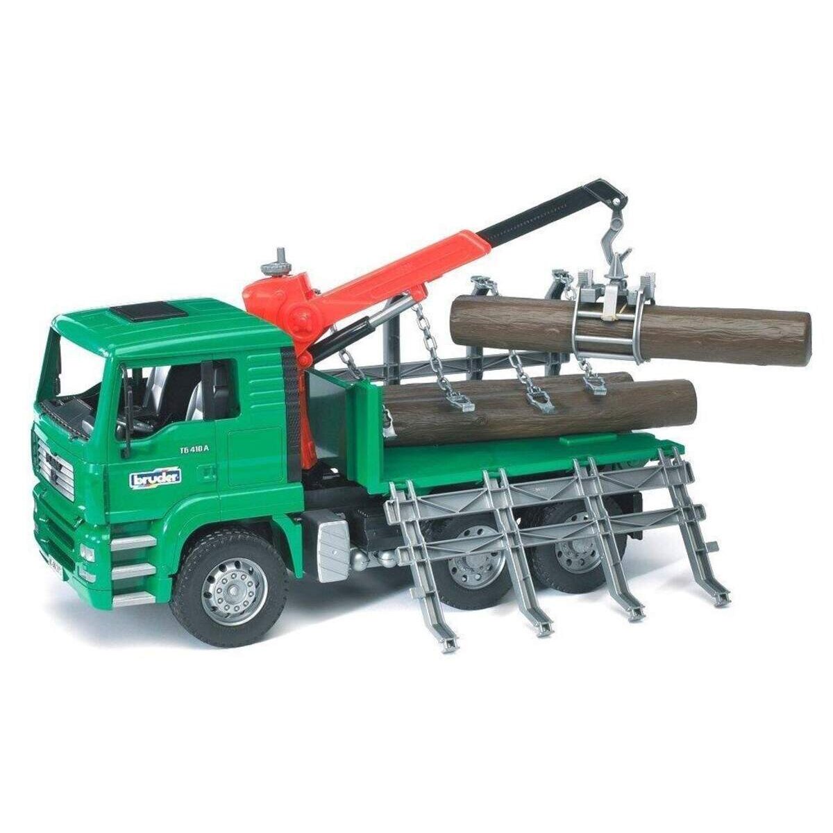 BRUDER® 2769 MAN Holztransport-LKW mit Ladekran und 3 Baumstämmen
