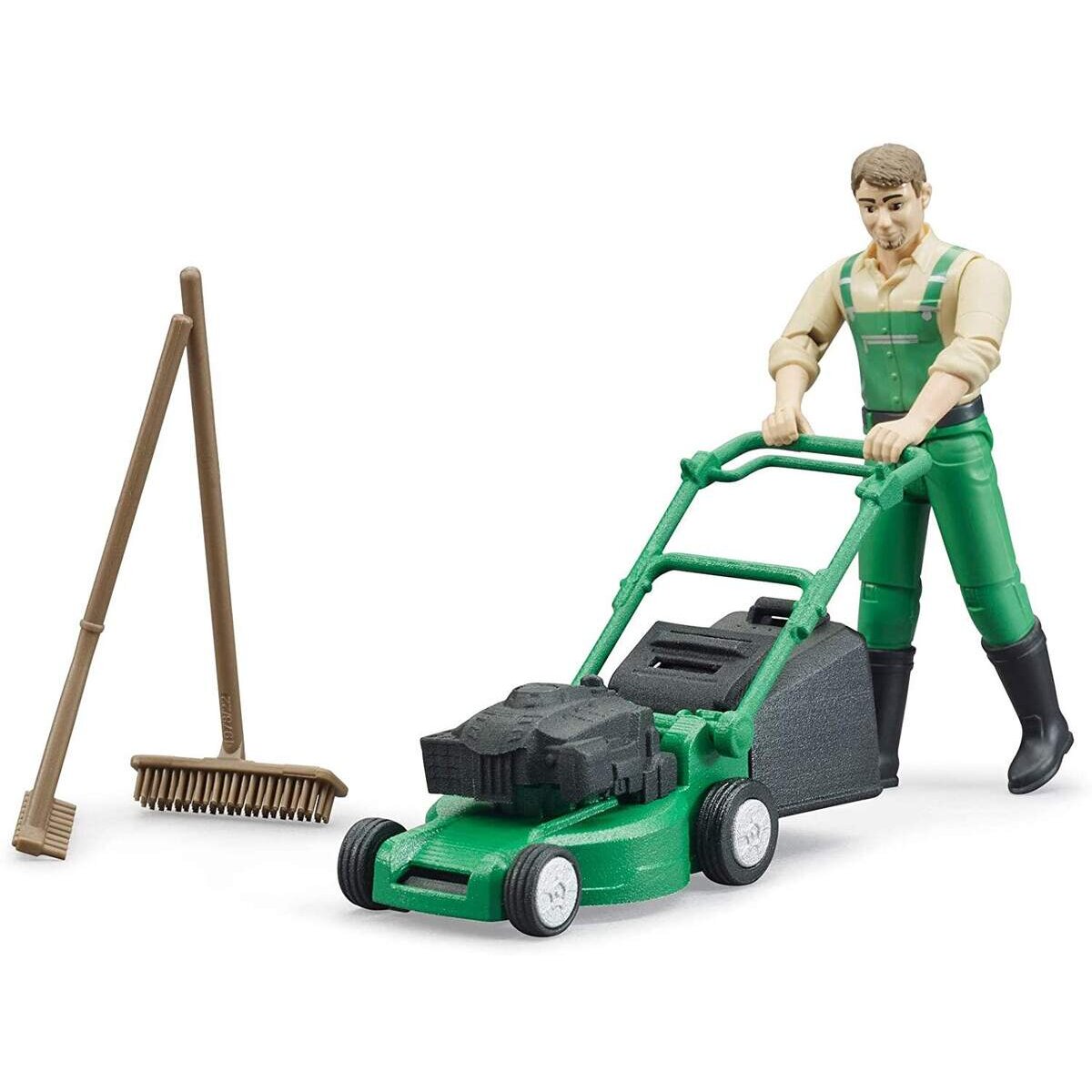 BRUDER® 62103 bworld Gärtner mit Rasenmäher