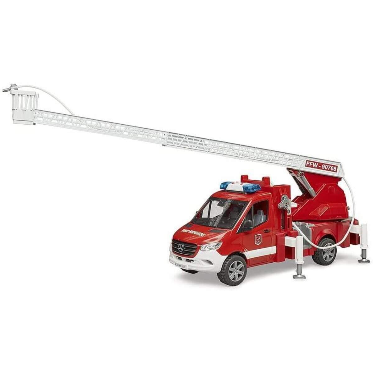BRUDER® 02673MB Sprinter Feuerwehr mit Drehleiter, Pumpe und Light & Sound Modul