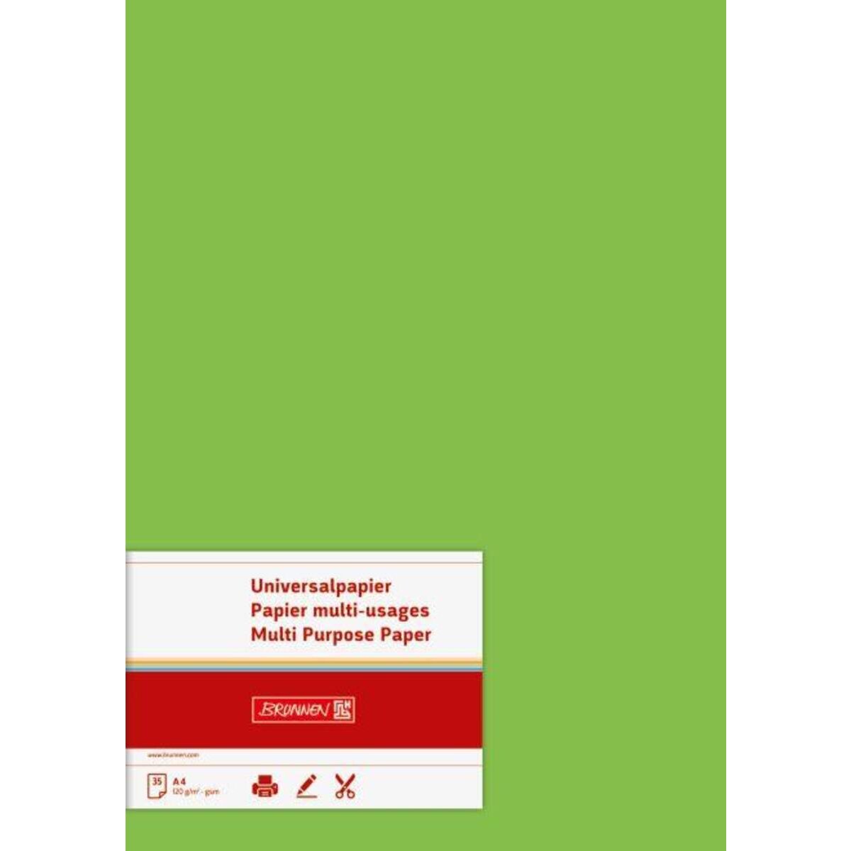 BRUNNEN Briefbögen Universalpapier A4, 120g/m², 35 Blatt, hellgrün