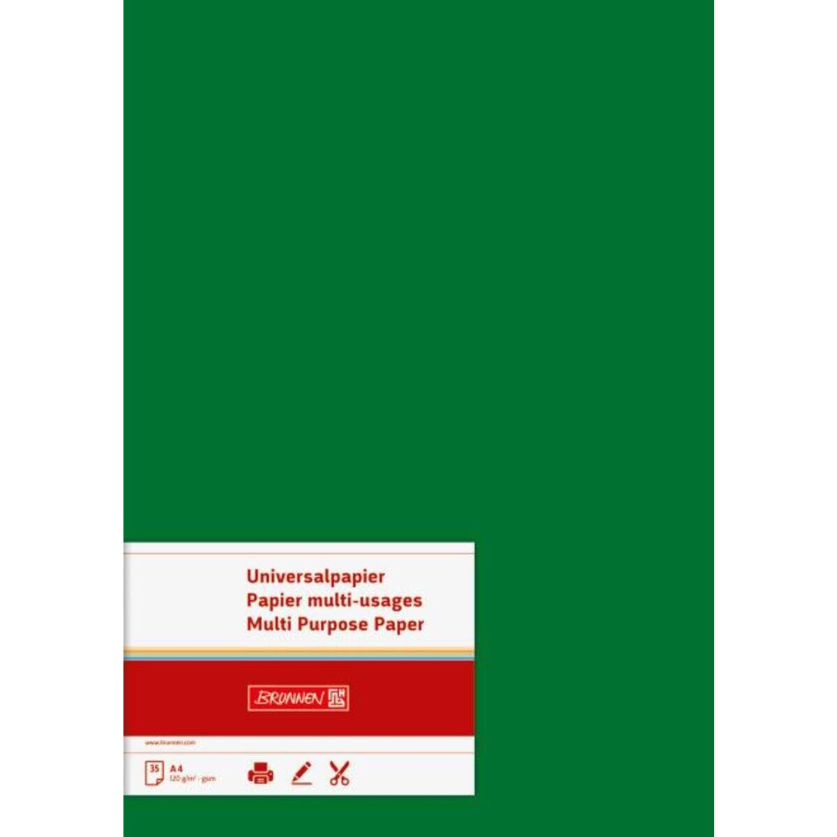 BRUNNEN Briefbogen Universalpapier A4, 120g/m², 35 Blatt, dunkelgrün