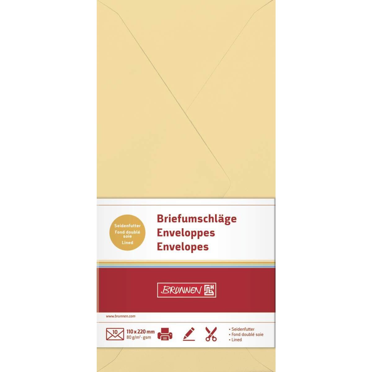 BRUNNEN Briefumschläge, honig, 80g/m², DIN lang, 10 Hüllen