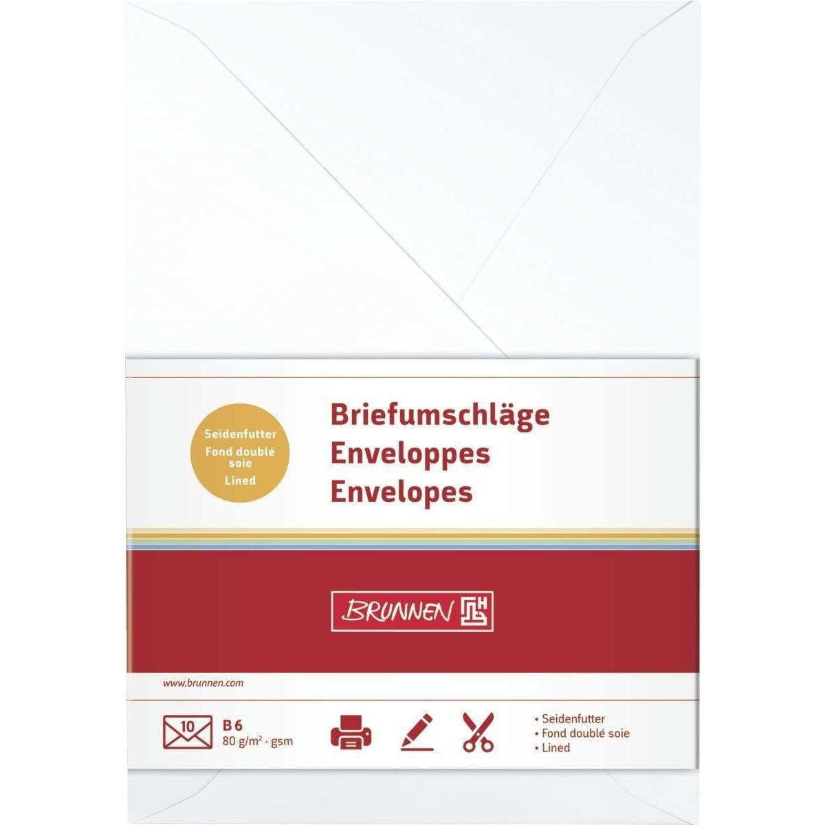 BRUNNEN Briefumschläge perlweiß, B6, 10 Stück