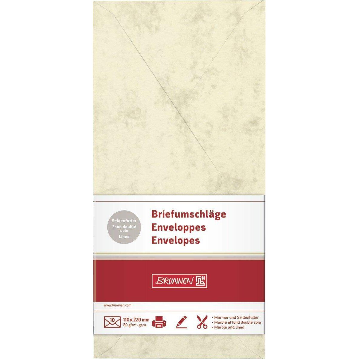BRUNNEN Briefumschlag Chamois DIN Lang 10 Stück