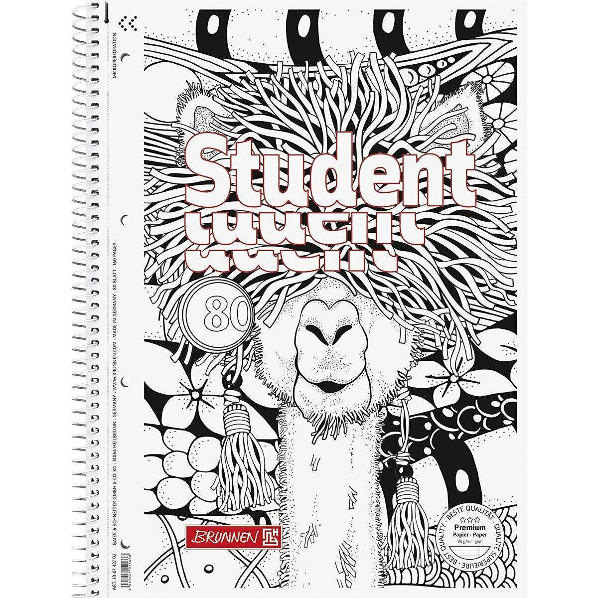 BRUNNEN Collegeblock Lama ZENart, A4, Lineatur 27, 80 Blatt