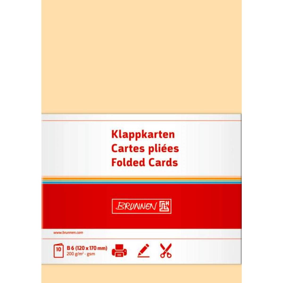 BRUNNEN Doppelkarte B6 200g chamois 10Karten