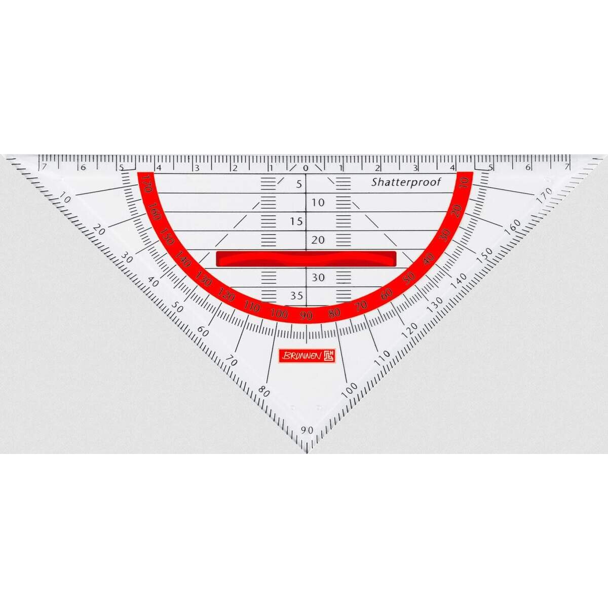 BRUNNEN Geometrie-Dreieck 16cm Griff red