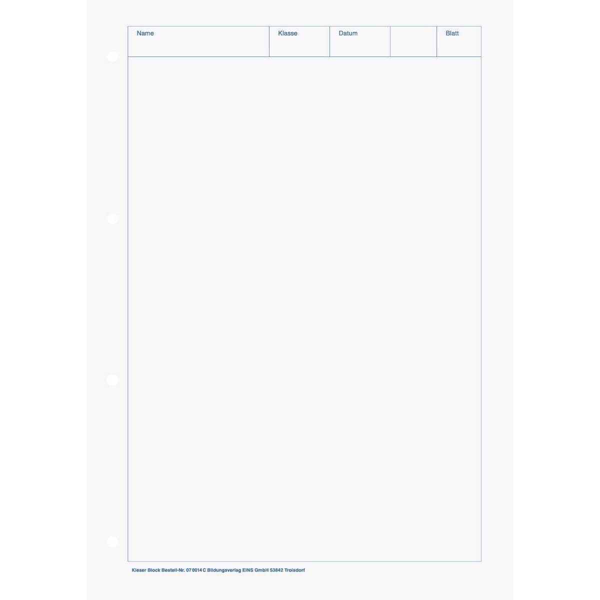 BRUNNEN Kieser-Block A4, 50 Blatt, gelocht, Lineatur 20, blanko