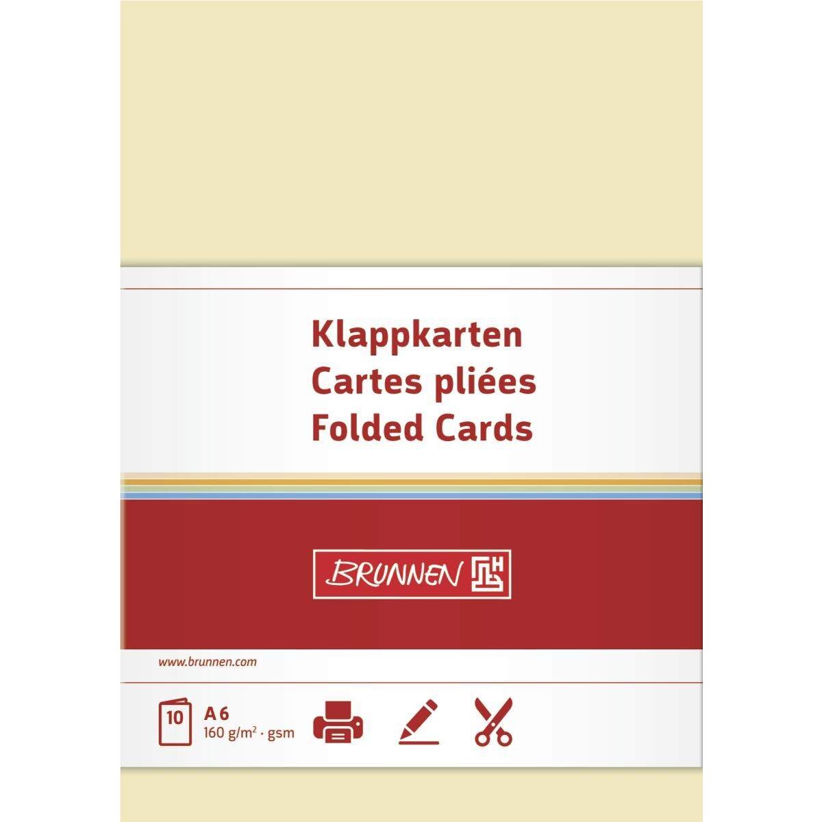 BRUNNEN Klappkarte, chamois, 160g/m², A6, 10 Karten