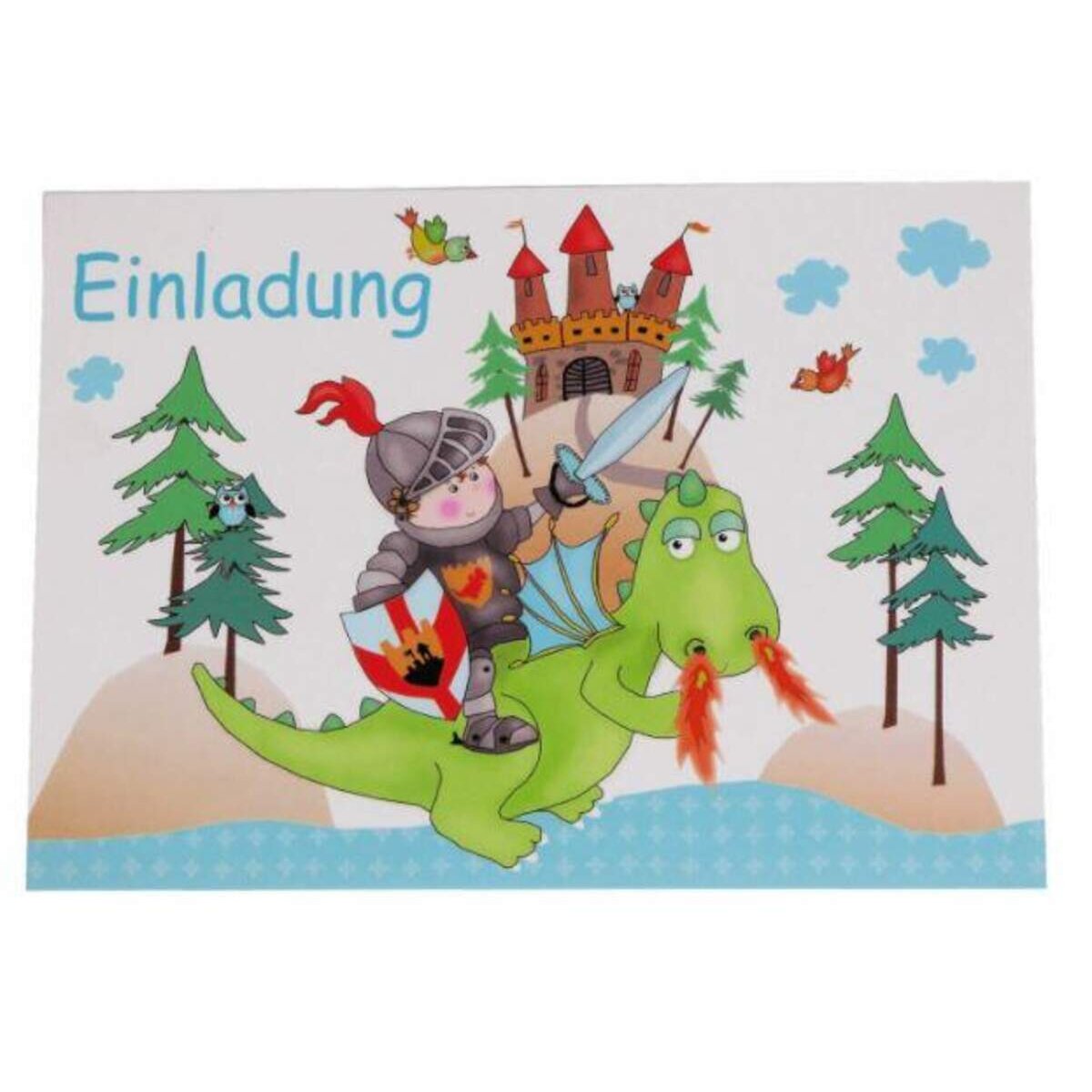BRUNNEN Ritter Einladungskarten für Kindergeburtstage, 5 Stück