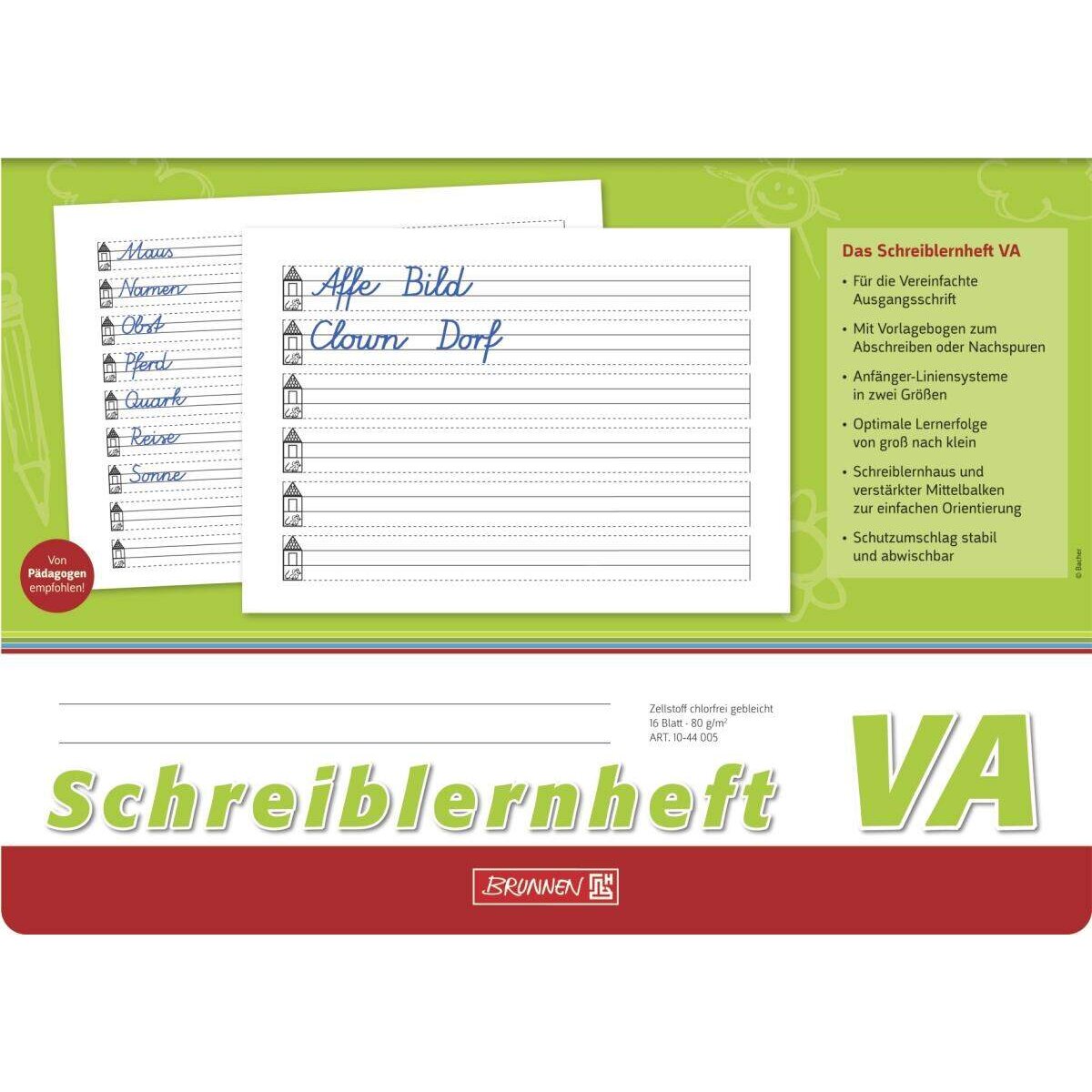 BRUNNEN Schreiblernheft, 80g/m², A4 quer, 16 Blatt