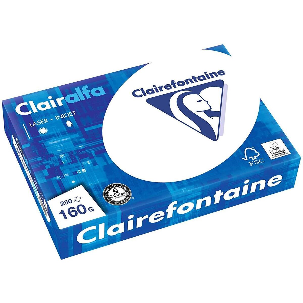 Clairefontaine Clairalfa blickdichte Druckerpapier 250 Blatt, DIN A4, 160 g