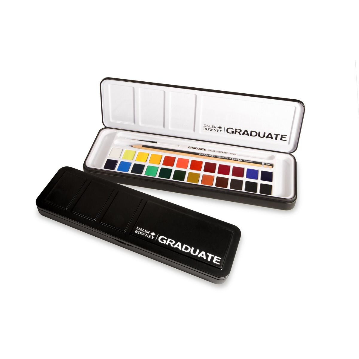 Daler-Rowney Graduate Aquarell Metallkasten mit 24 x 1/2 Näpfchen