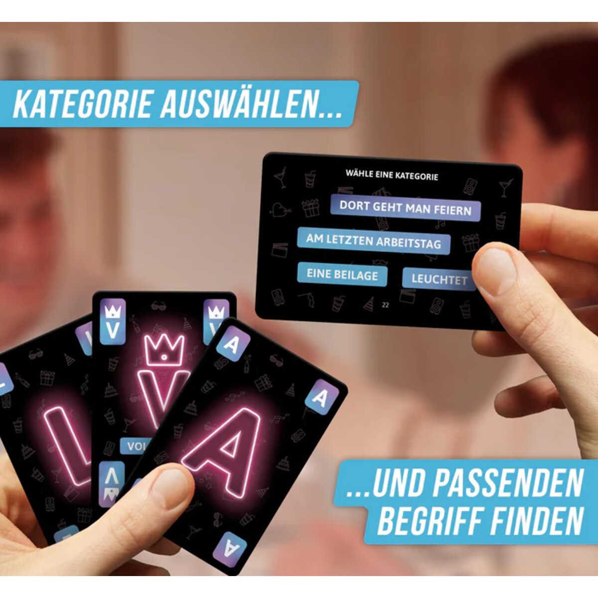 Denkriesen Stadt Land Vollpfosten® Party Edition – "Jetzt geht's rund." | Das Kartenspiel