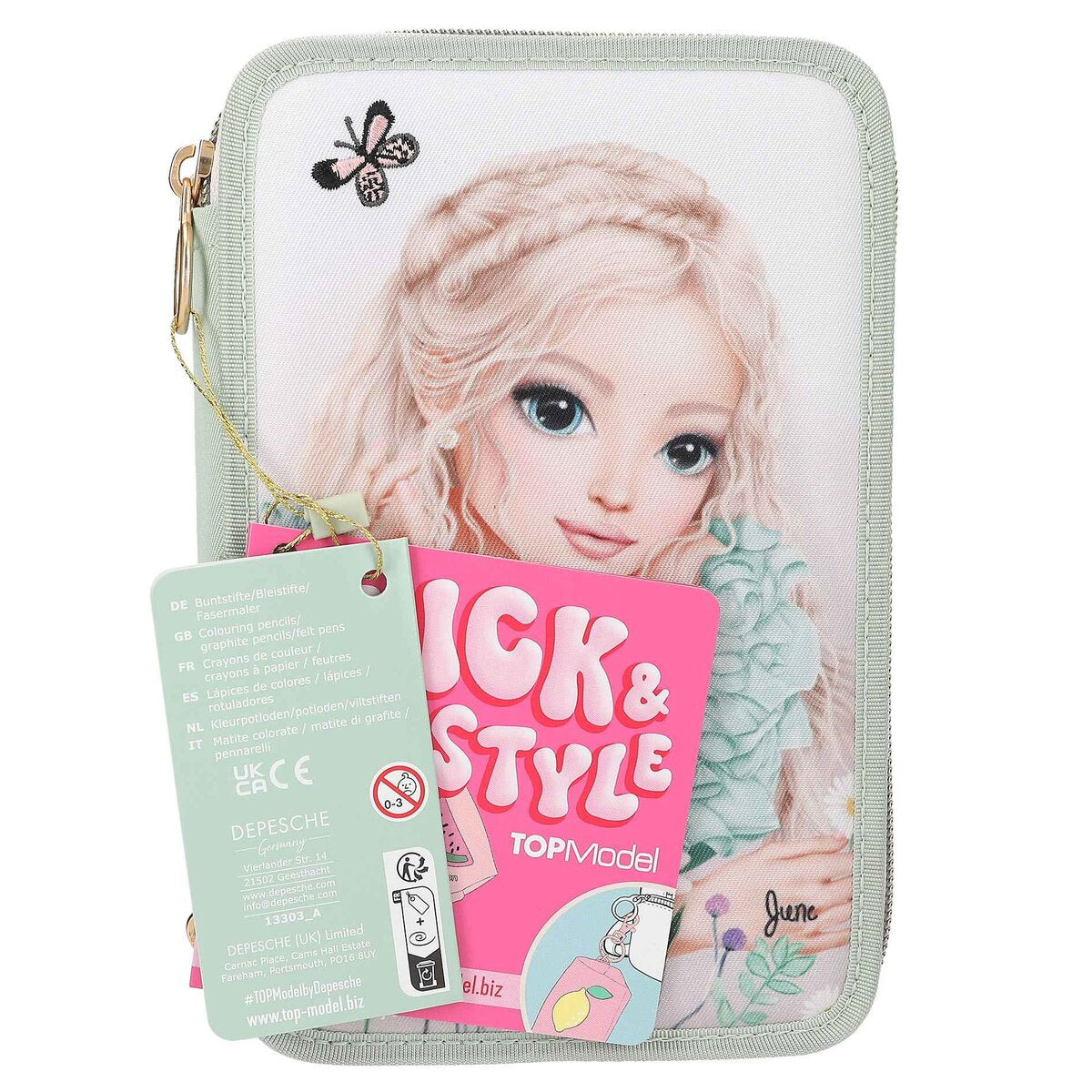 Depesche TOPModel 3fach Federtasche mit Stickerei Summer Feeling