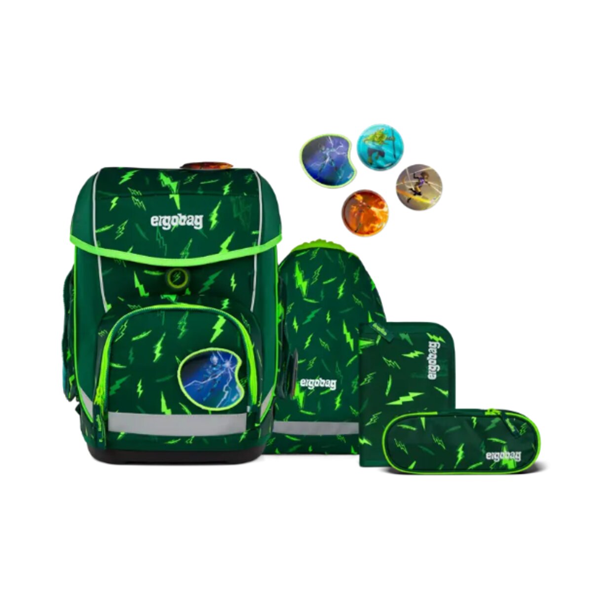 ergobag CUBO Schulrucksack-Set Bärtastisch, 5-teilig