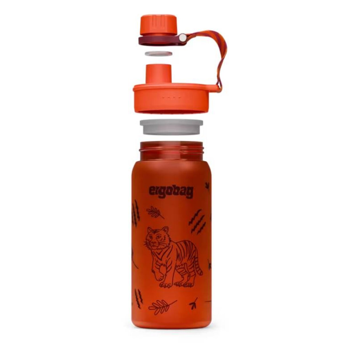 ergobag Trinkflasche Tiger rot 0,55 Liter Kunststoff 7.2 x 20.5 x 7.2 cm