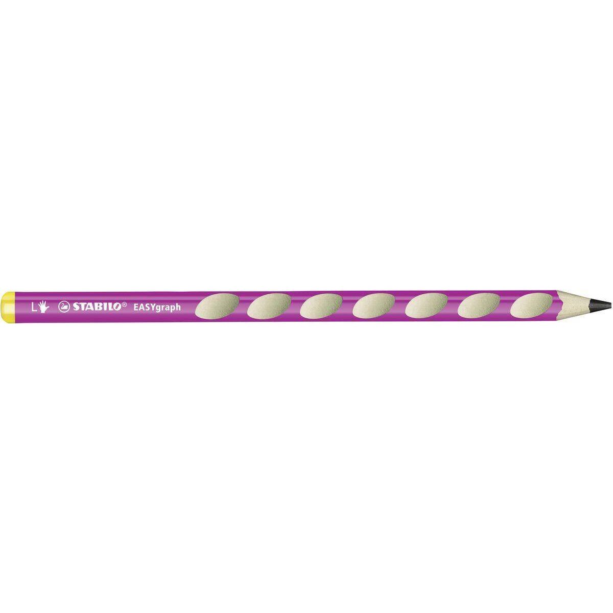 Ergonomischer Dreikant-Bleistift für Linkshänder - STABILO EASYgraph in pink - Einzelstift - Härtegrad B