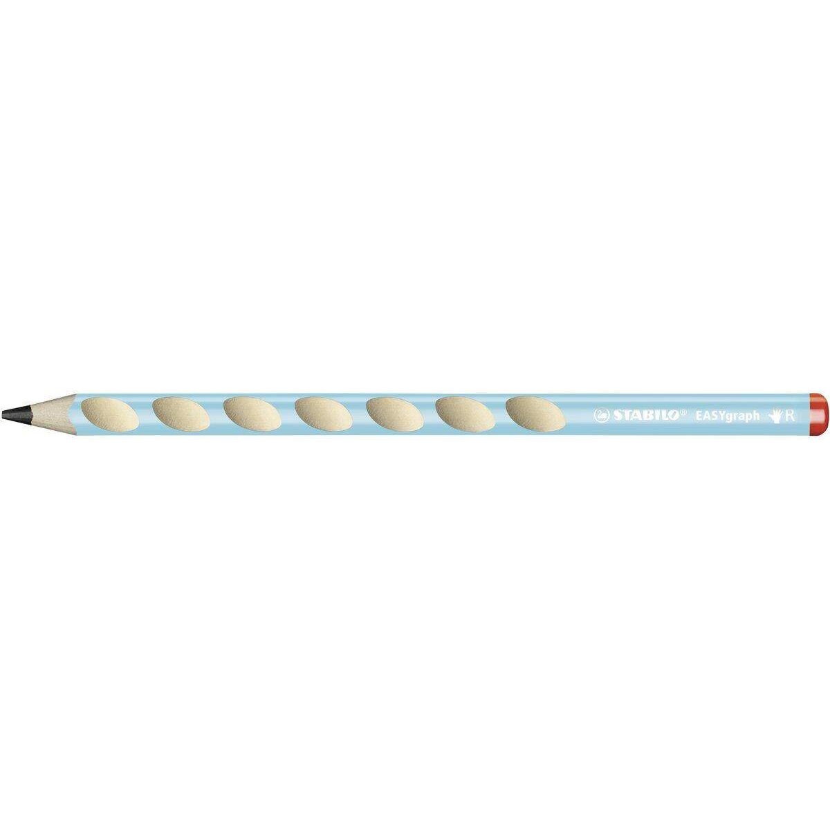 Ergonomischer Dreikant-Bleistift für Rechtshänder - STABILO EASYgraph in blau - Einzelstift - Härtegrad HB