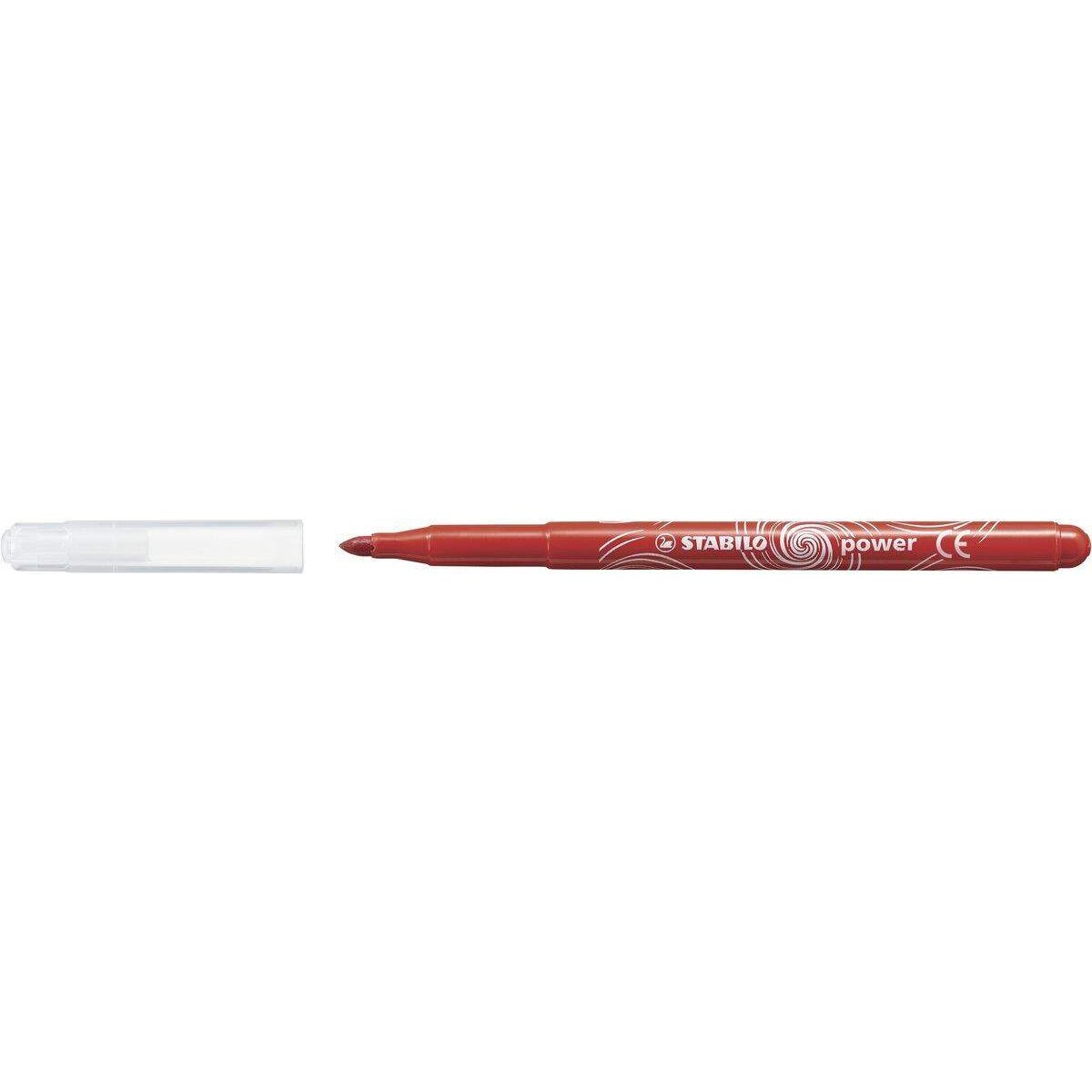 Filzstift - STABILO power - 12er Pack - mit 12 verschiedenen Farben