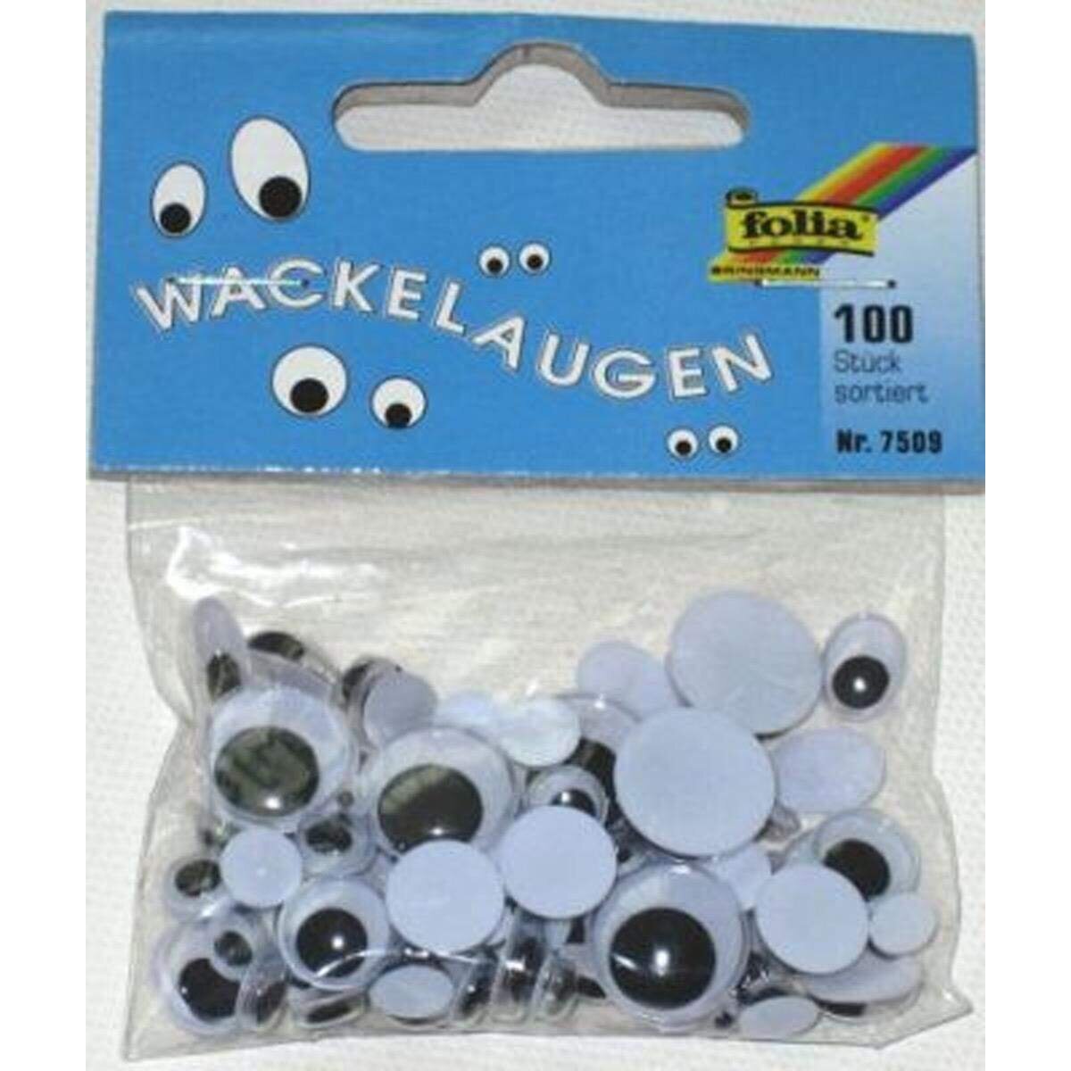 Folia 7509 Wackelaugen in 6 Größen, 100 Stück