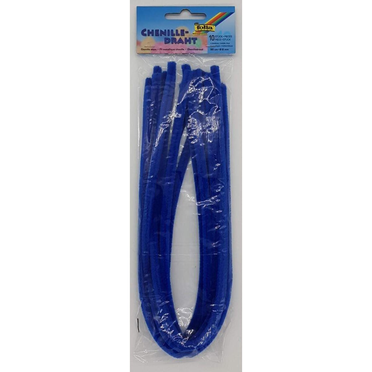 Folia Chenilledraht 50cm Ø 8mm mittelblau