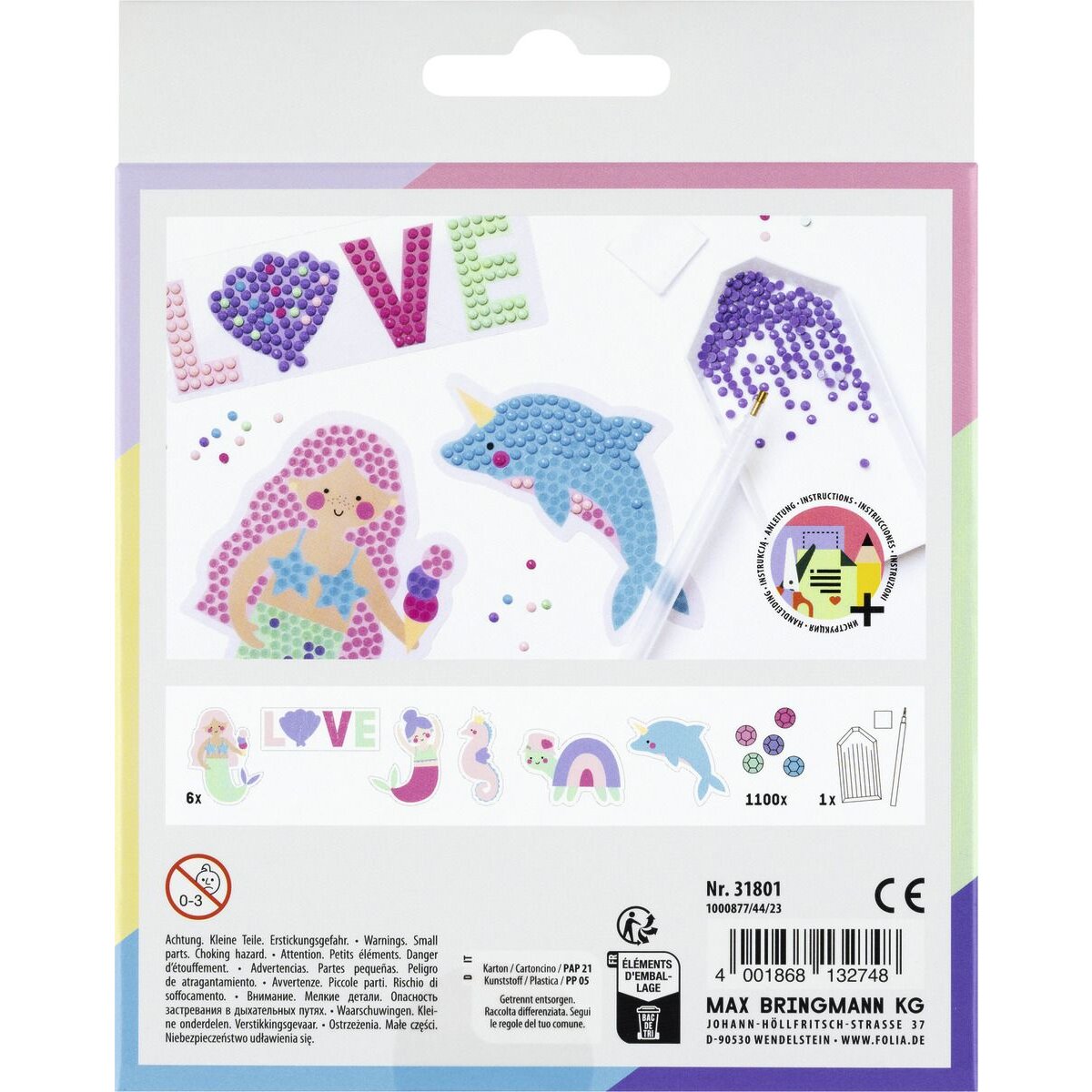 Folia Diamond Painting Set Meerjungfrau, 6 Teile