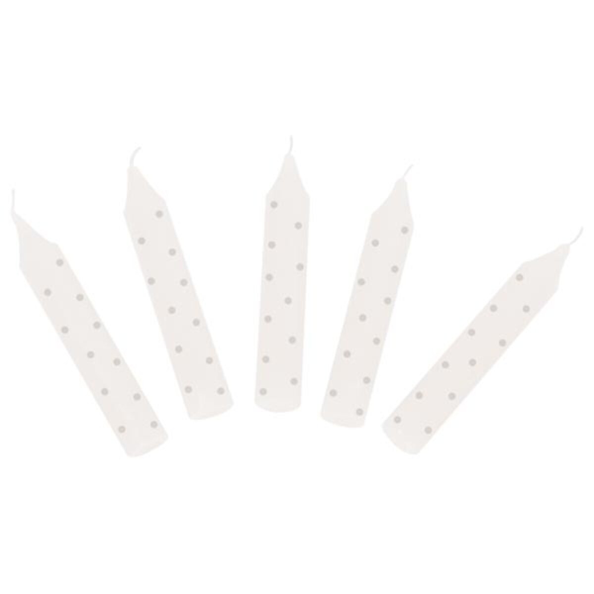 goki Geburtstagskerzen-Set, grau gepunktet, 10 Stück