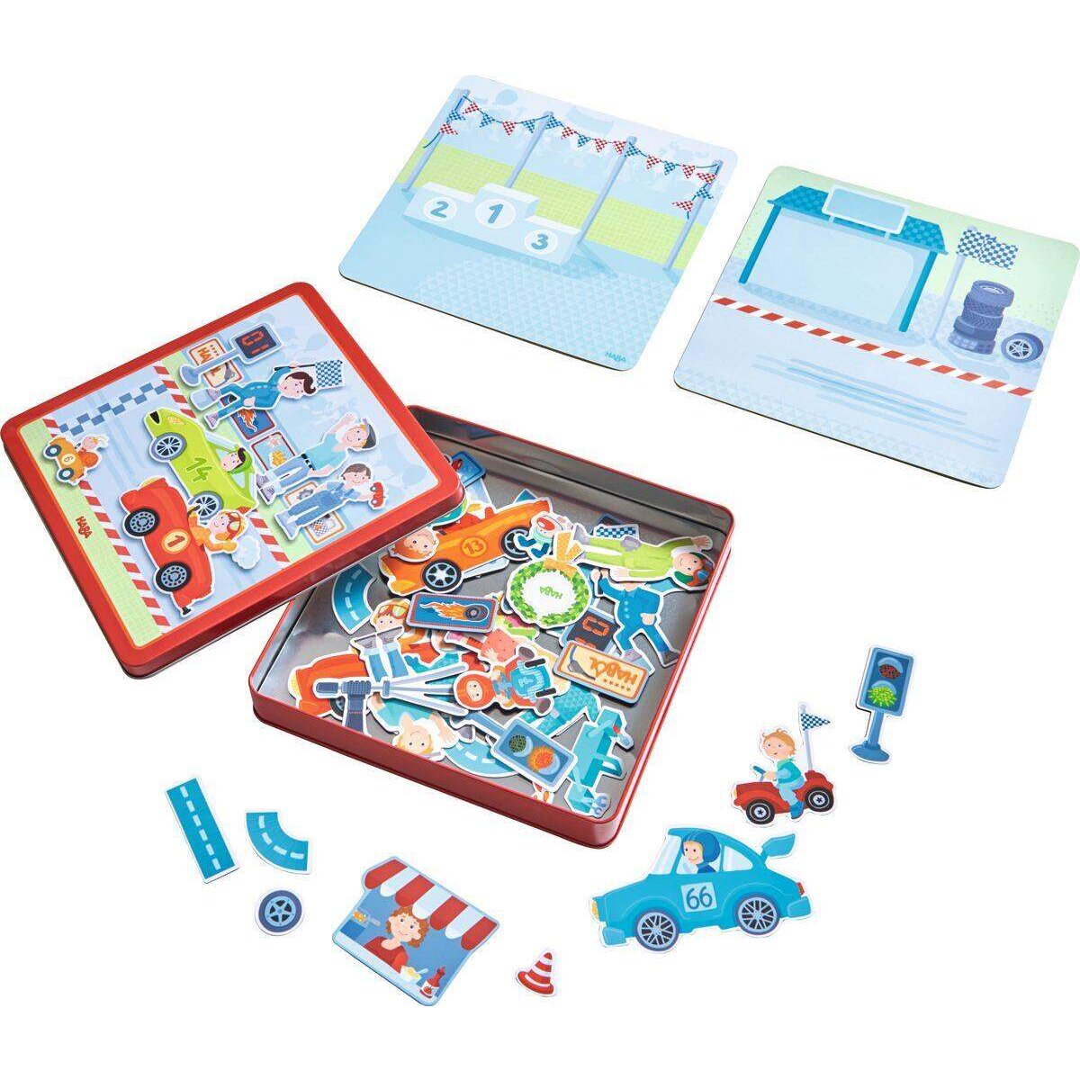 HABA 301948 Magnetspiel-Box Flotte Flitzer