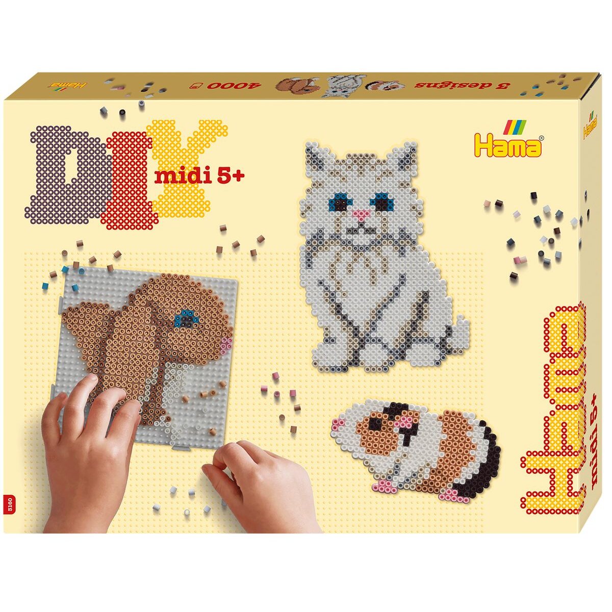Hama Geschenkpackung Haustiere, ca.4000 Perlen, inkl. 2 großen quadr.Stiftplatten