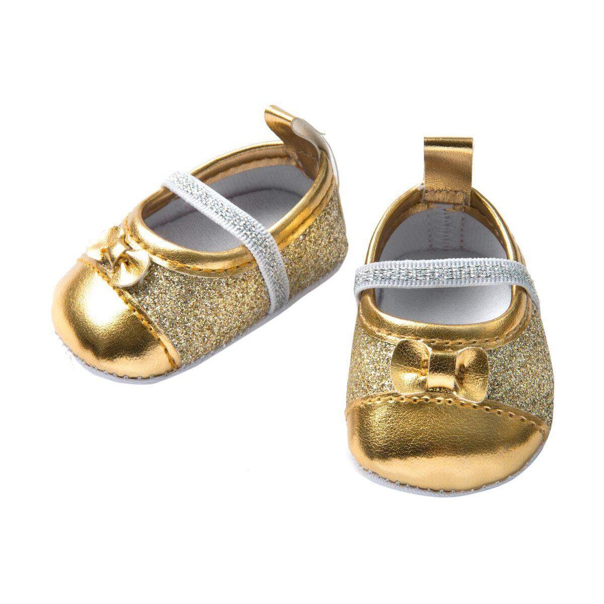 Heless Glitzerballerinas für Puppen, gold, Größe 38 45 cm