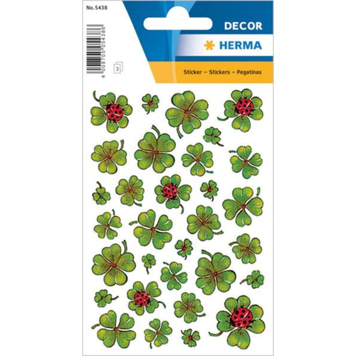 HERMA 5438 Sticker DECOR Kleeblätter Marienkäfer