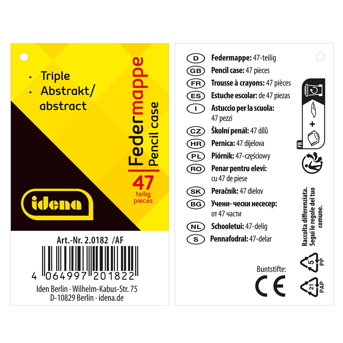 Idena Federmappe Triple Abstrakt 47 Teile