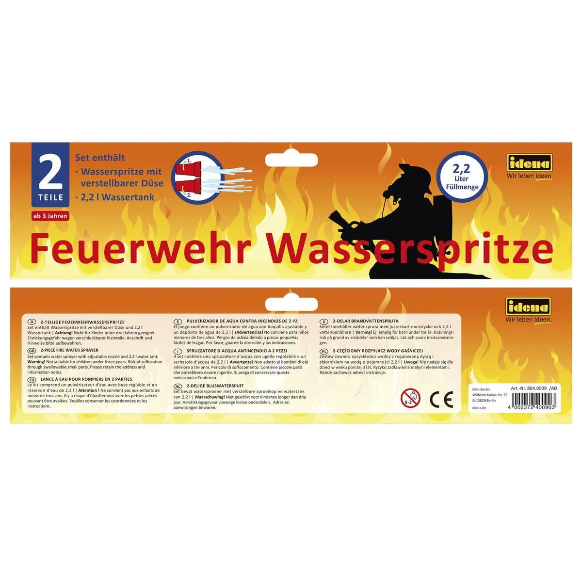 Idena Feuerwehr Wasserspritze mit Tank