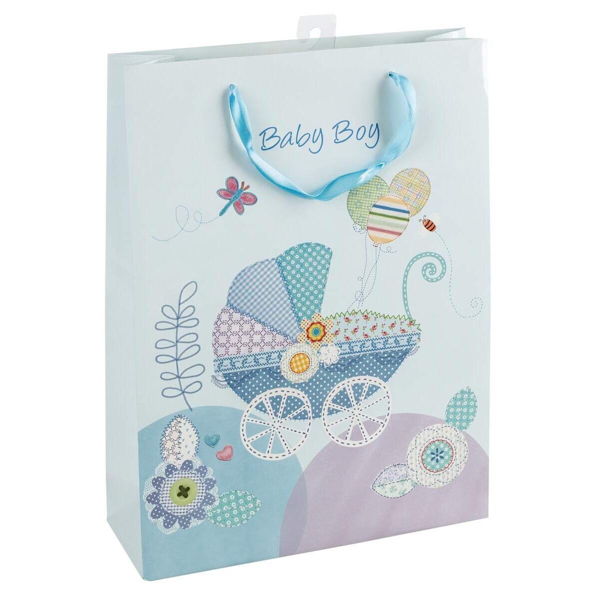 Idena Geschenktasche Geburt Junge Baby Boy, blau