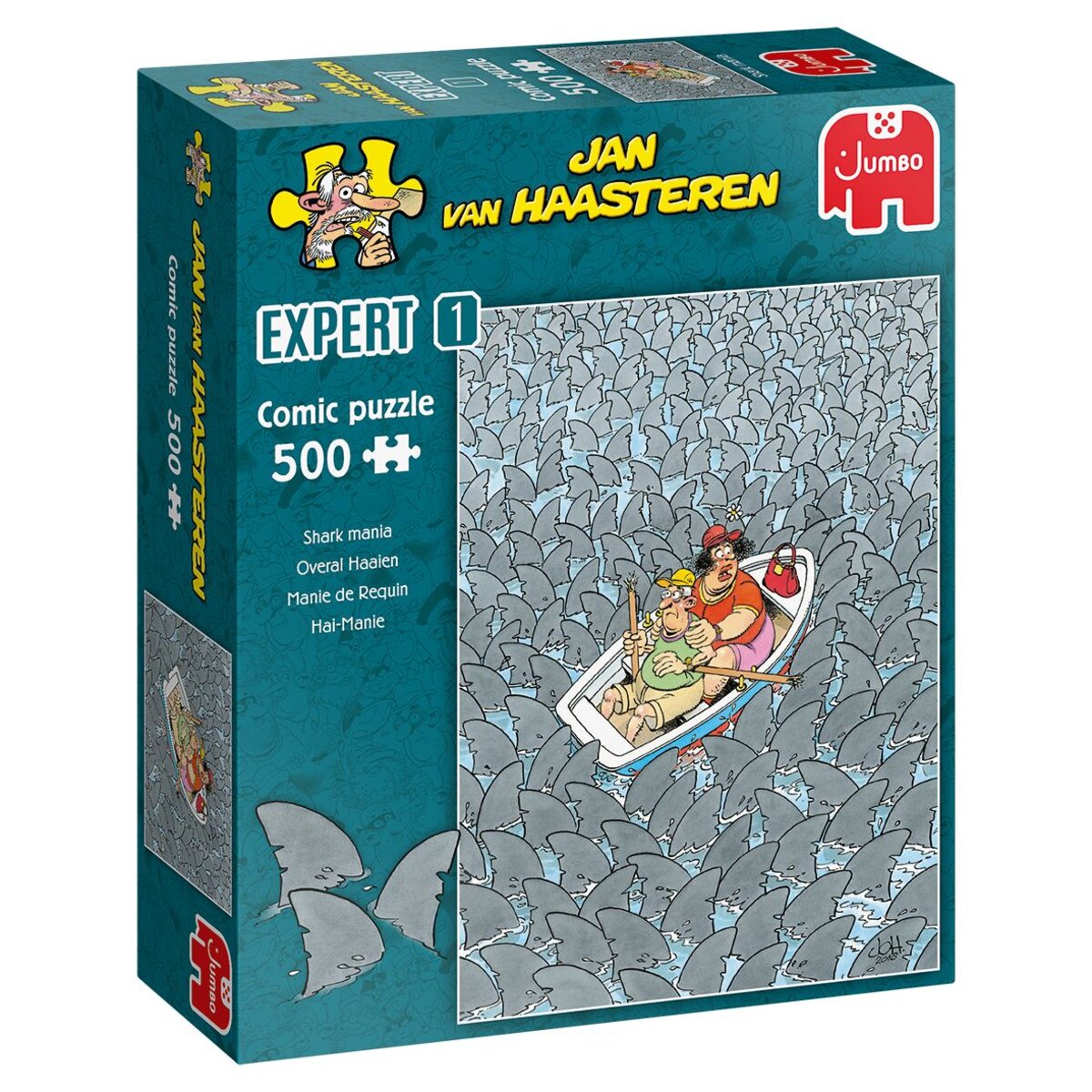 Jumbo Spiele Puzzle - Jan van Haasteren Expert: Hai-Wahnsinn, 500 Teile