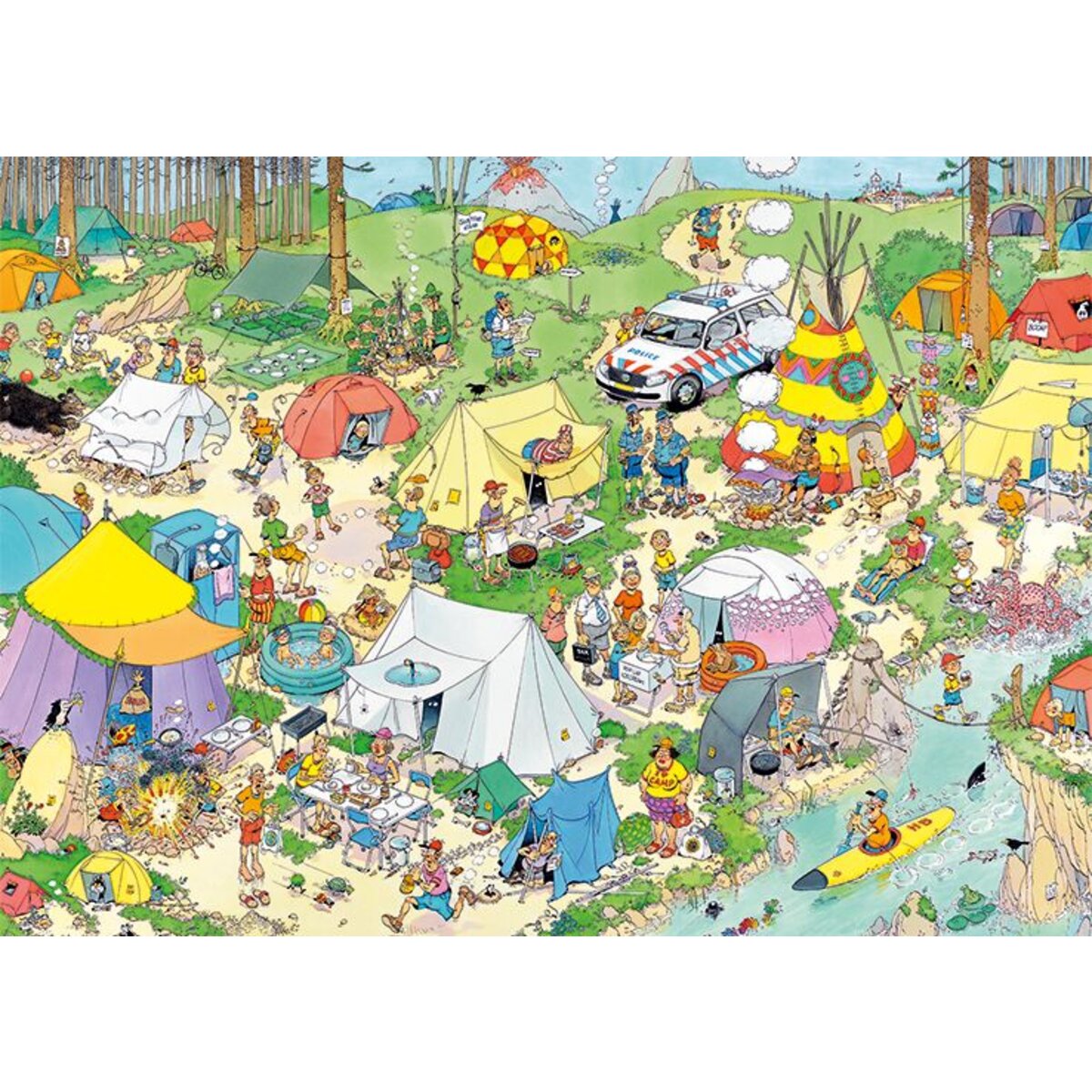 Jumbo Spiele Puzzle - Jan van Haasteren: Camping im Wald, 1000 Teile