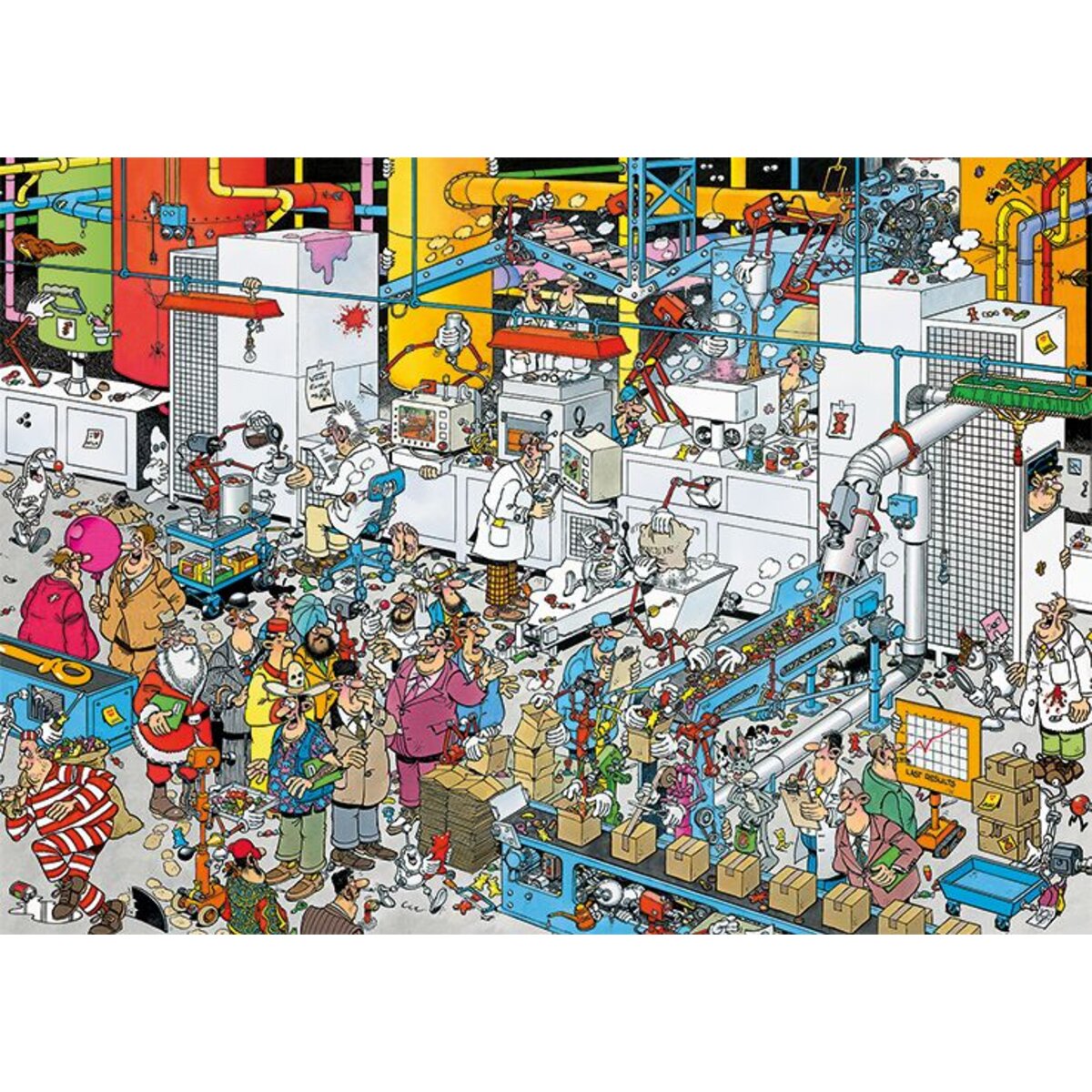 Jumbo Spiele Puzzle - Jan van Haasteren: Süßigkeiten Fabrik, 500 Teile