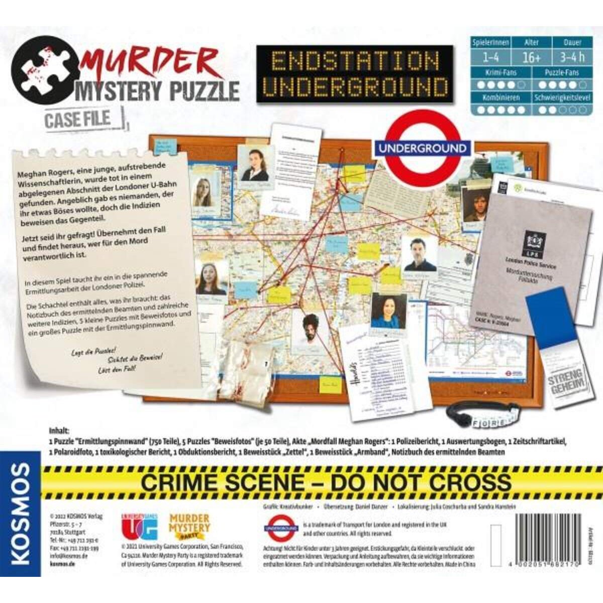 KOSMOS Murder Mystery Puzzle - Endstation Underground