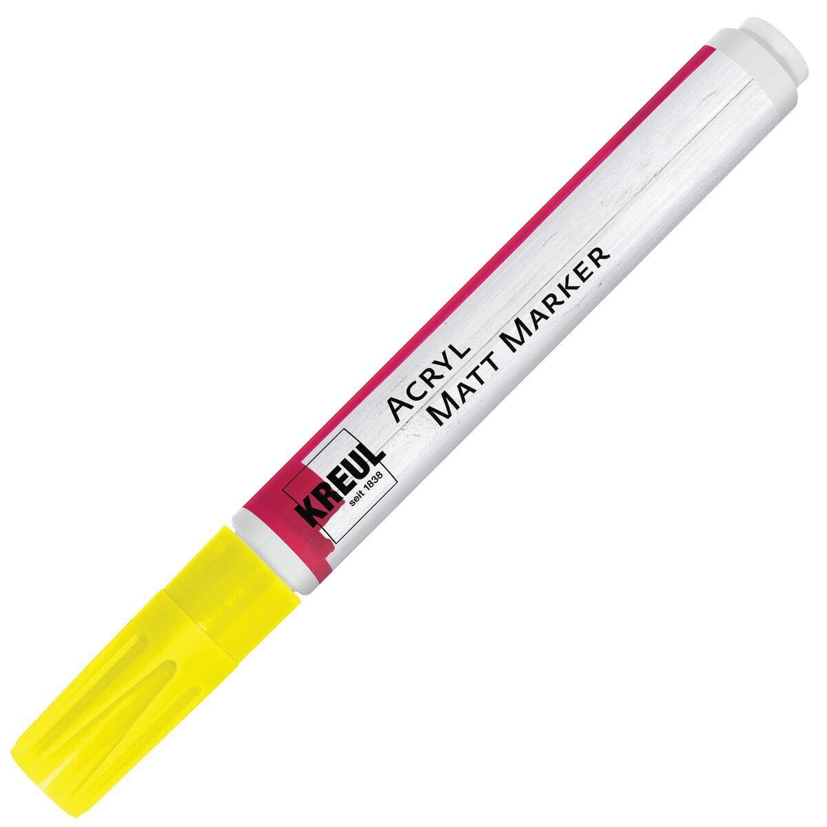KREUL Acryl Matt Marker, medium, Rundspitze ca. 2 - 4 mm, gelb