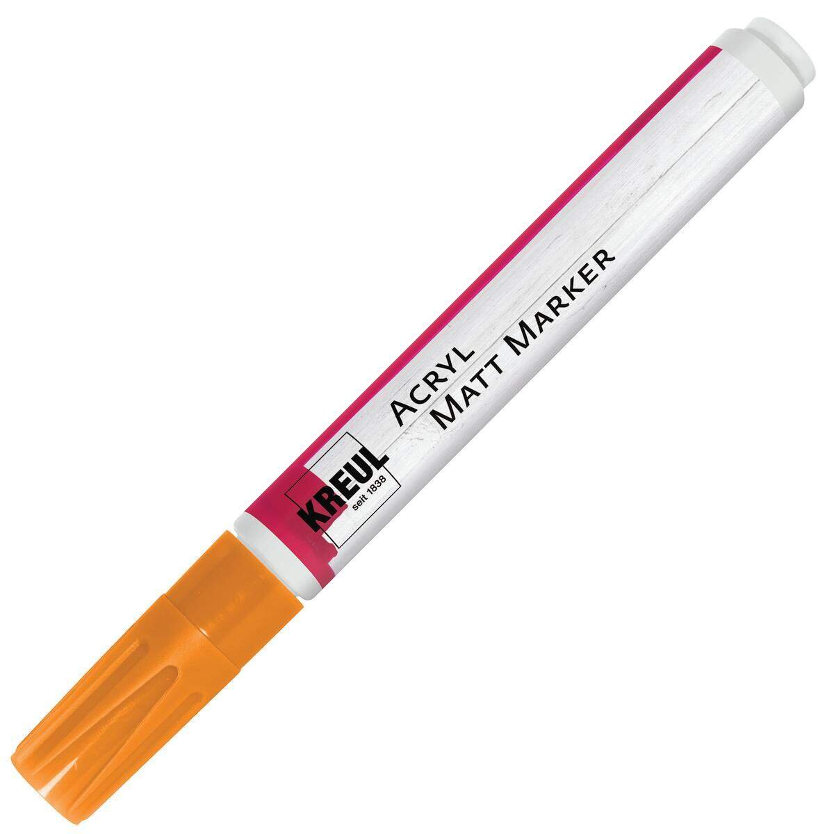 KREUL Acryl Matt Marker, medium, Rundspitze ca. 2 - 4 mm, orange