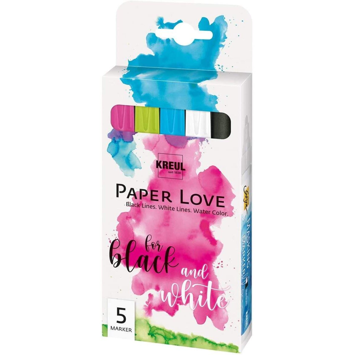 KREUL PaperLove Marker Set, bestehend aus Black Lines, White Lines und Water Color
