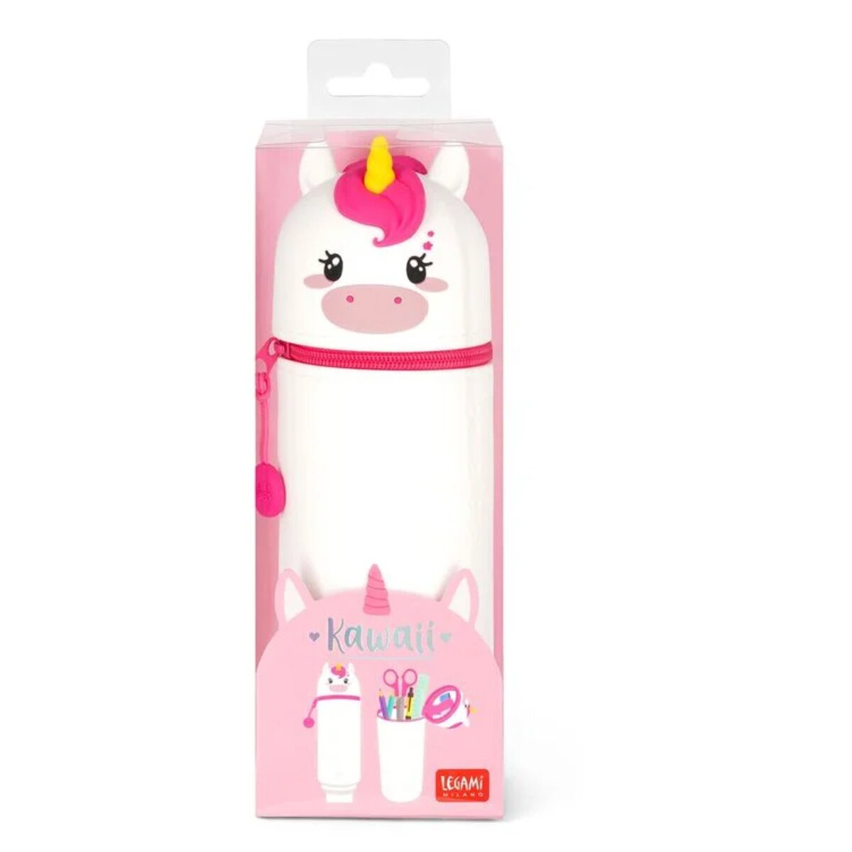 Legami 2-in-1-Federmäppchen aus Silikon - Kawaii Unicorn