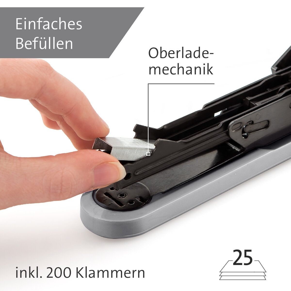 Novus B 2 COLOR ID 2.0 Heftgerät smart grey Heftleistung: 25 Bl. (80 g/m²)