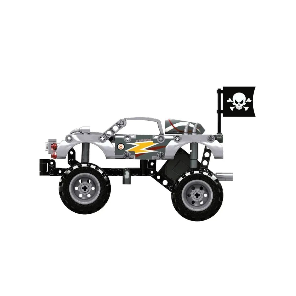Open Bricks Technic - Monster Truck Silver