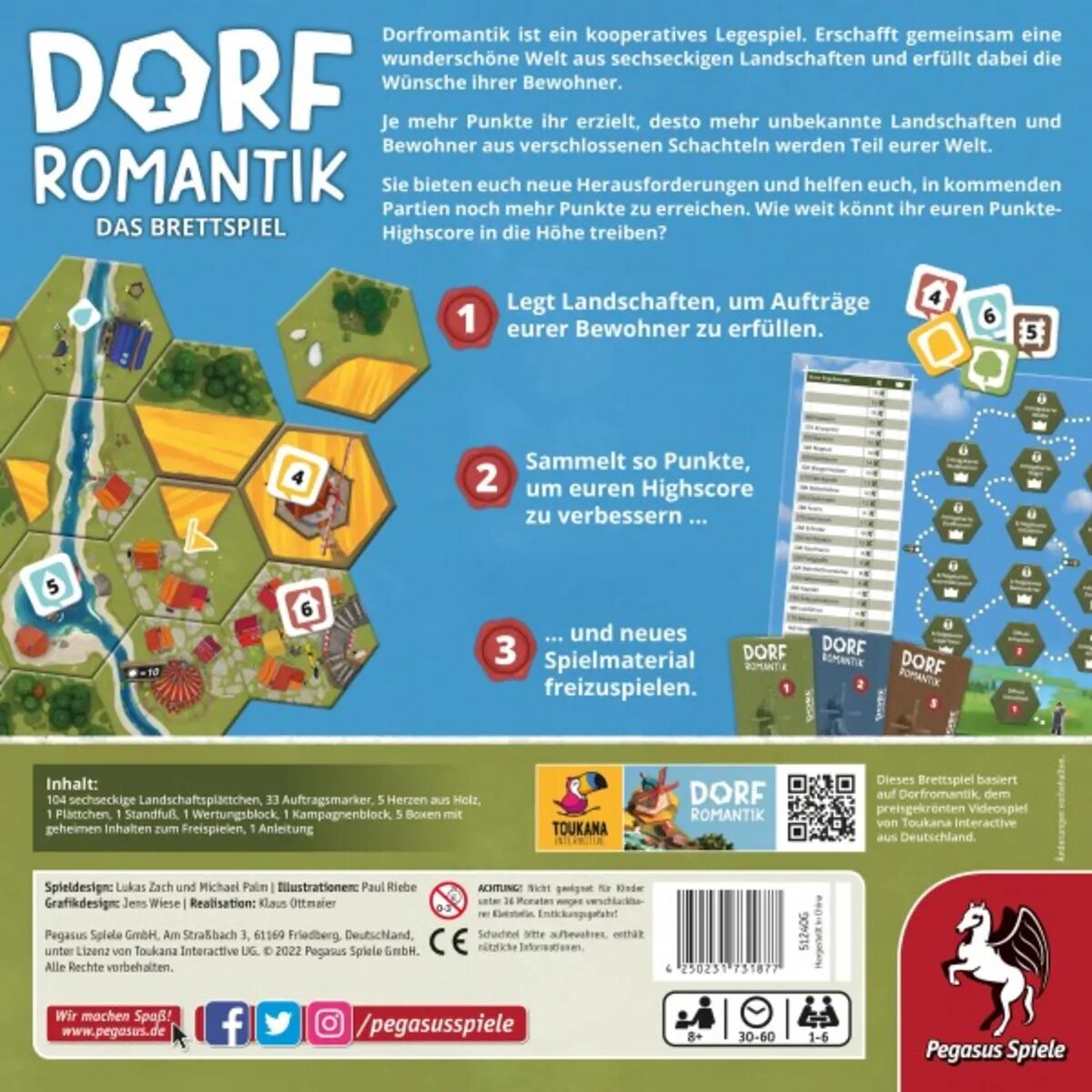 Pegasus Spiele Dorfromantik - Das Brettspiel