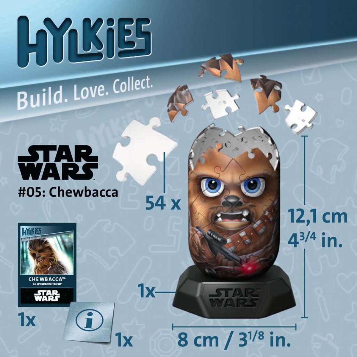 Ravensburger 3D Puzzle - Hylkies Star Wars #05 Chewbacca, 54 Teile