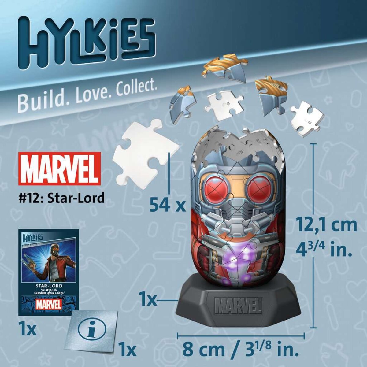 Ravensburger 3D Puzzle - Hylkies Marvel #12 Star-Lord, 54 Teile